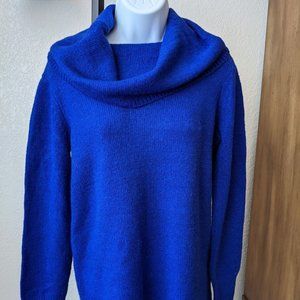 DKNY blue cowl neck pullover sweater sz small